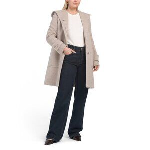 ICONS BY CINZIA ROCCA Beige Hooded Long Sleeve Coat